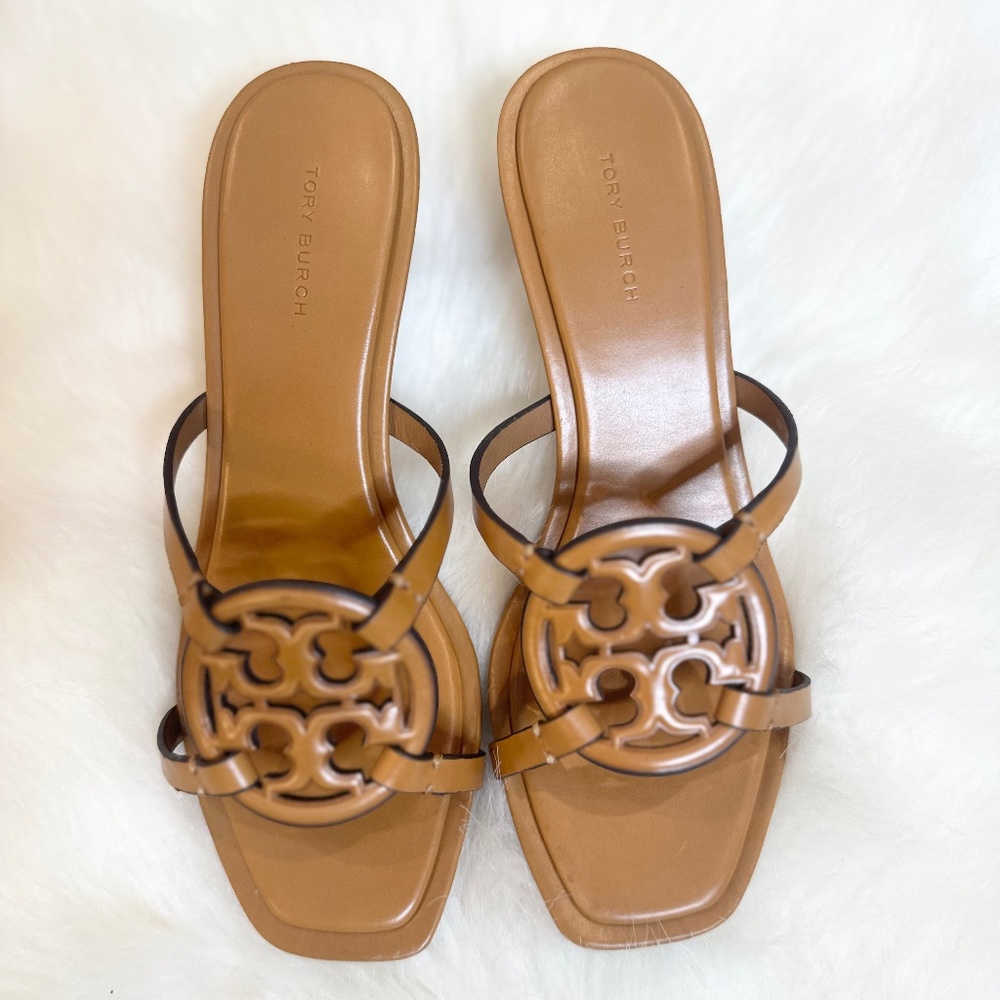 Brand New Tory Burch MILLER BOMBÉ LOW HEEL SANDAL Size 8
